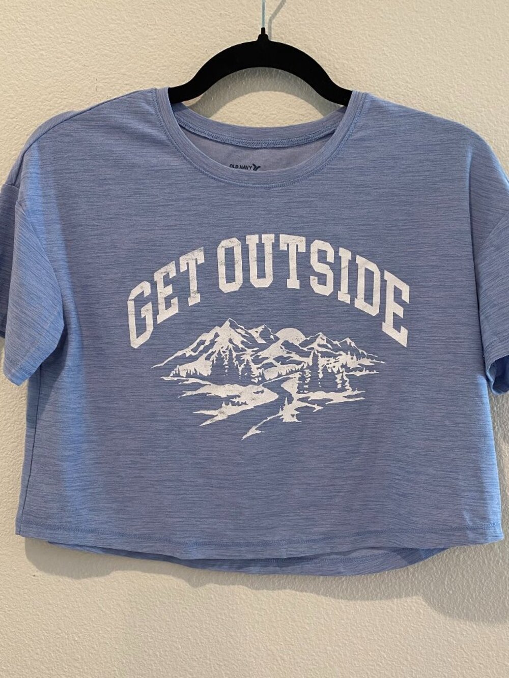 Old Navy Girls Breathe ON Get Outside Graphic Cropped Tee Periwinkle Blue XL